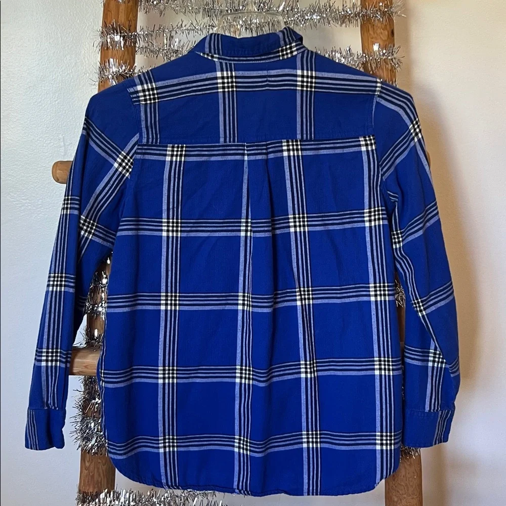 Old Navy Royal Blue Plaid Shirt - Picture 4 of 4